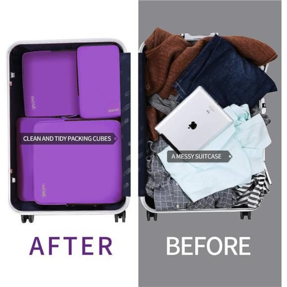 4Pack Compression Packing Cubes Travel Accessories Expandable Packing Organizers - Picture 4 of 6